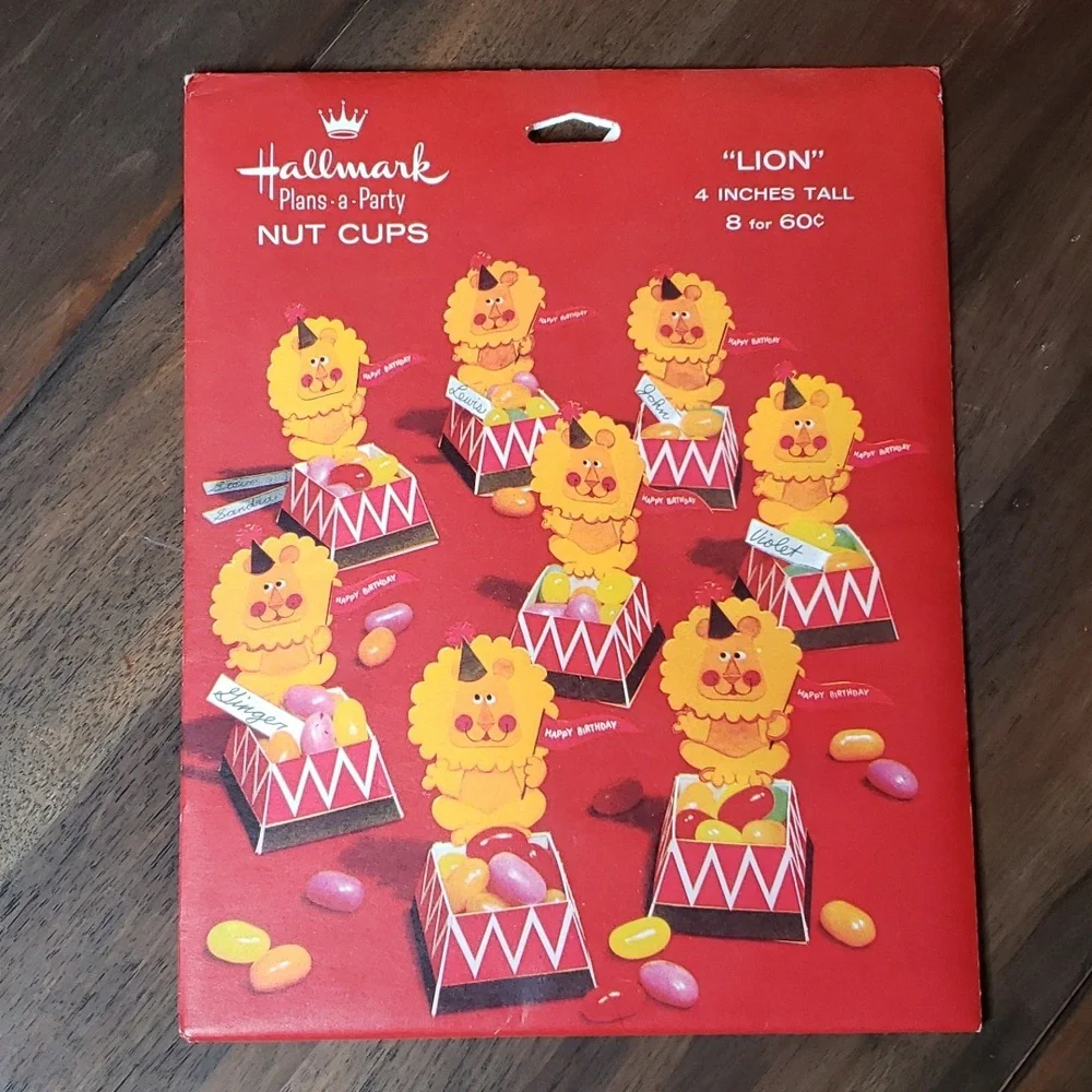 Hallmark NWT Vintage Lion Candy Nut Cups Setof 3